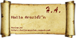 Halla Arszlán névjegykártya